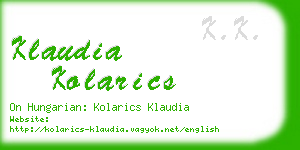 klaudia kolarics business card